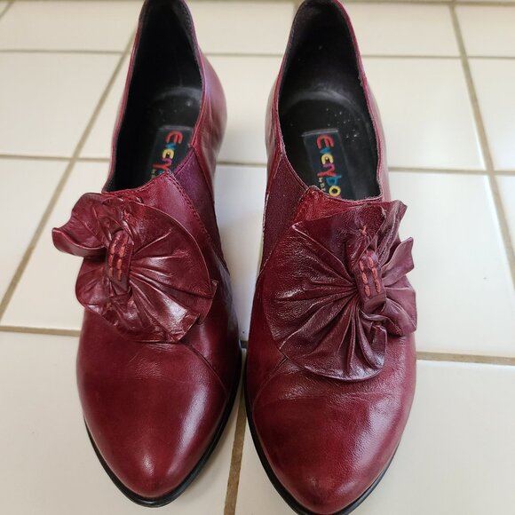 Everybody by BZ Moda Italian ankle shootie burgundy bow Novarra  39 (US size 9) - Picture 1 of 10